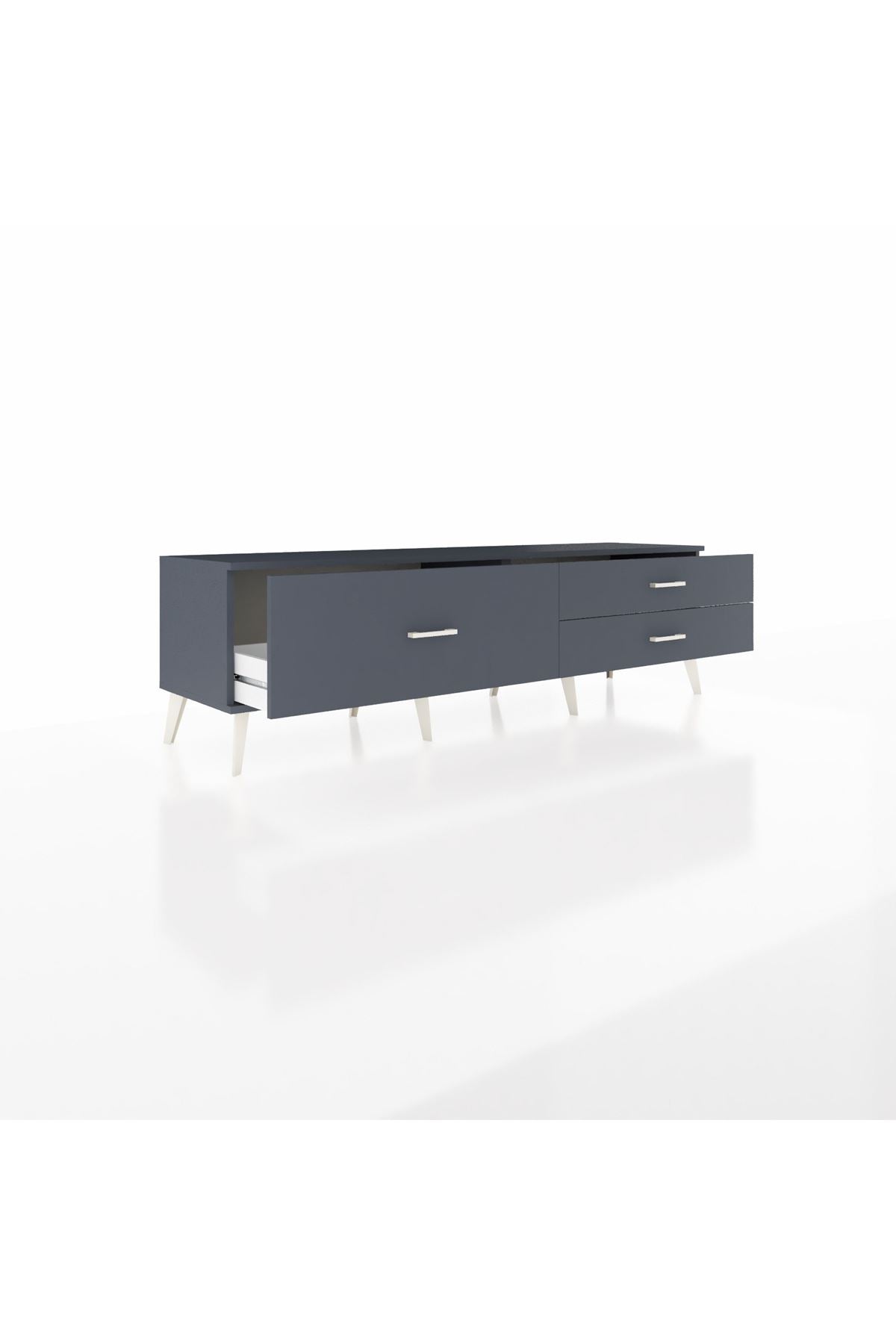 Hyperion TV Ünitesi 3 Çekmeceli  176x44x51 Antrasit-Antrasit/Antrasit