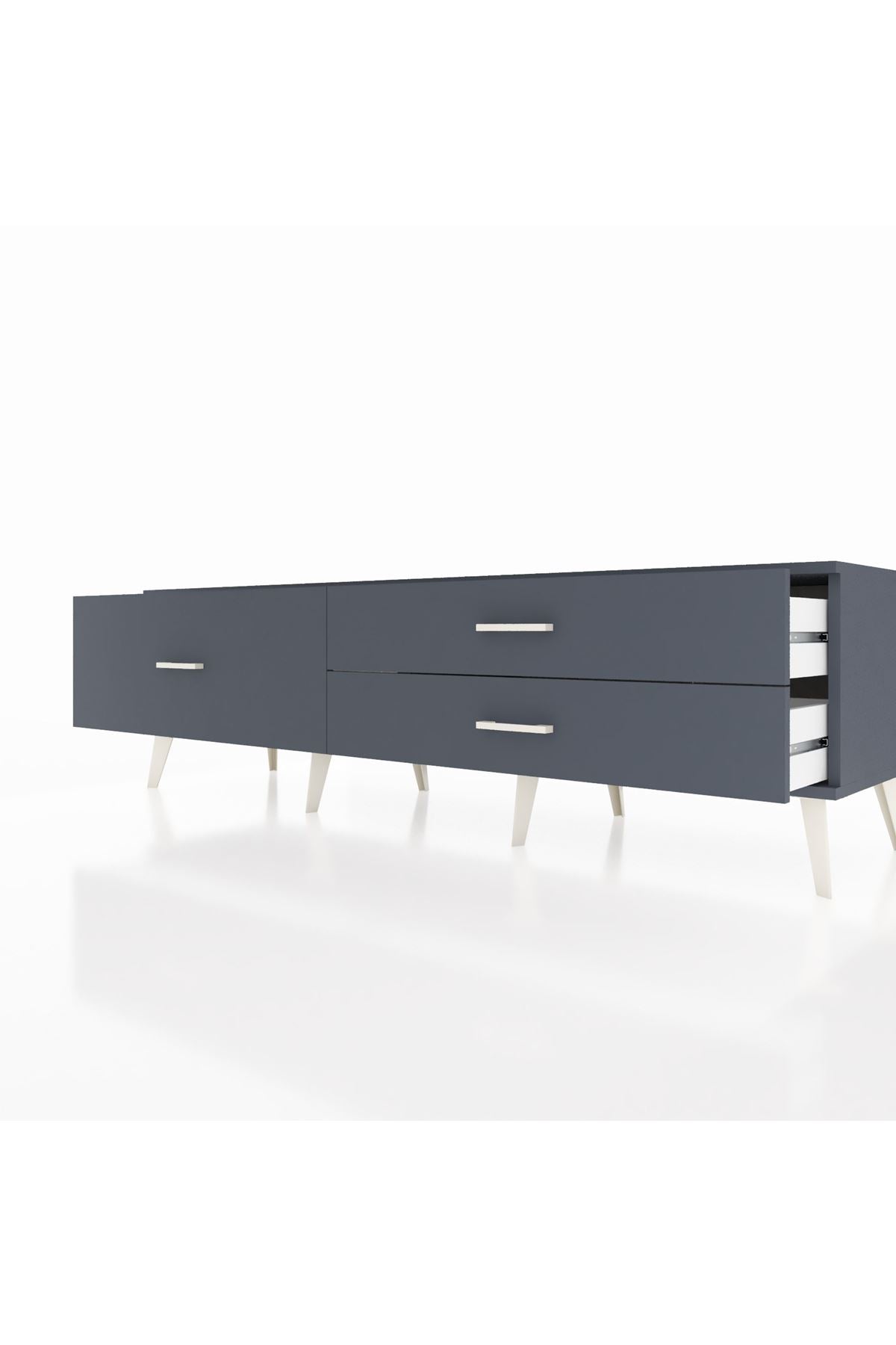 Hyperion TV Ünitesi 3 Çekmeceli  176x44x51 Antrasit-Antrasit/Antrasit