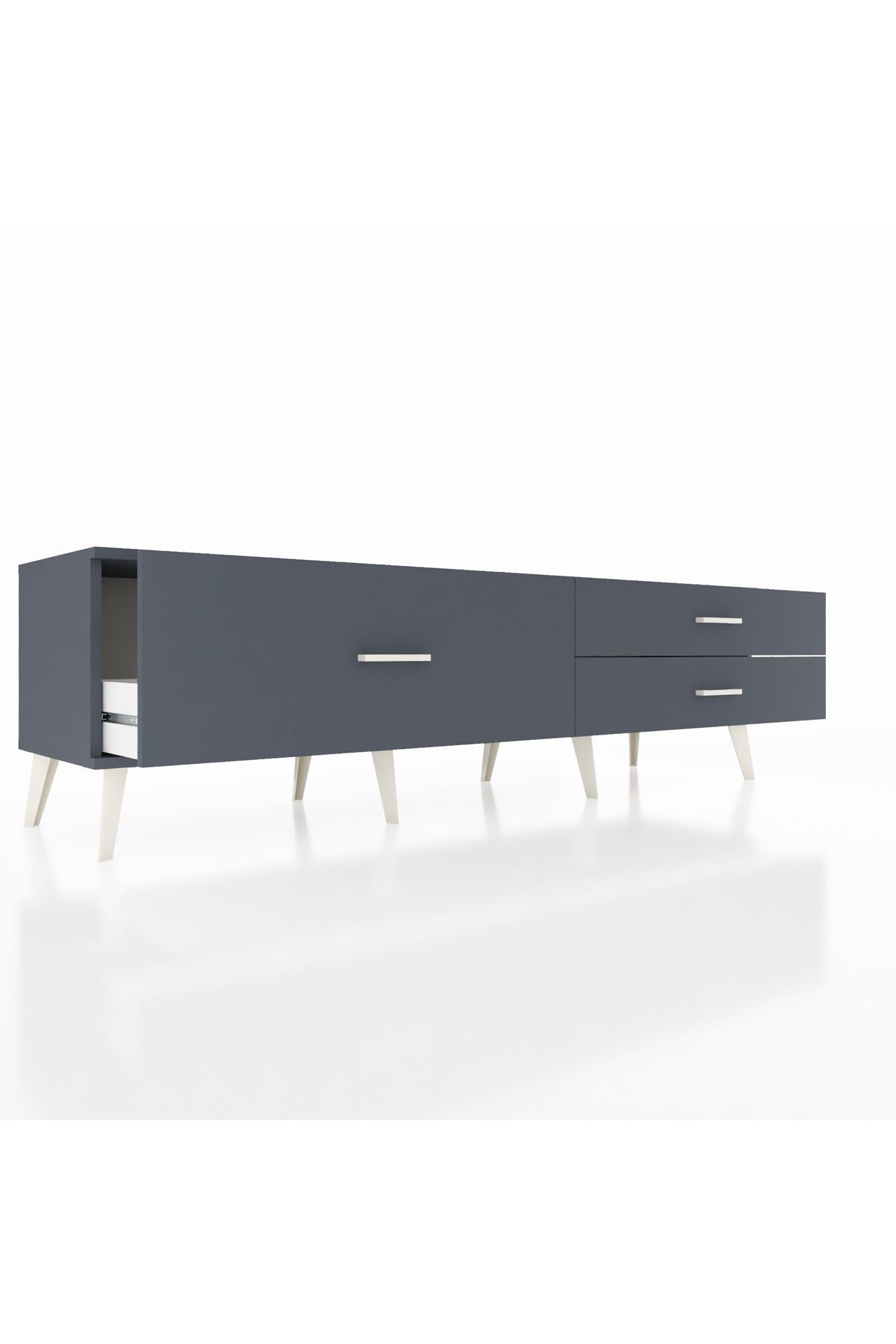 Hyperion TV Ünitesi 3 Çekmeceli  176x44x51 Antrasit-Antrasit/Antrasit