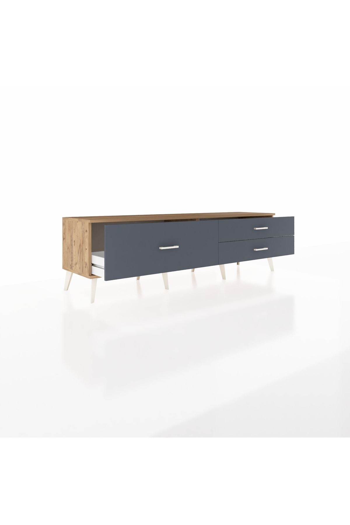 Hyperion TV Ünitesi 3 Çekmeceli  176x44x51 Çam-Çam/Antrasit