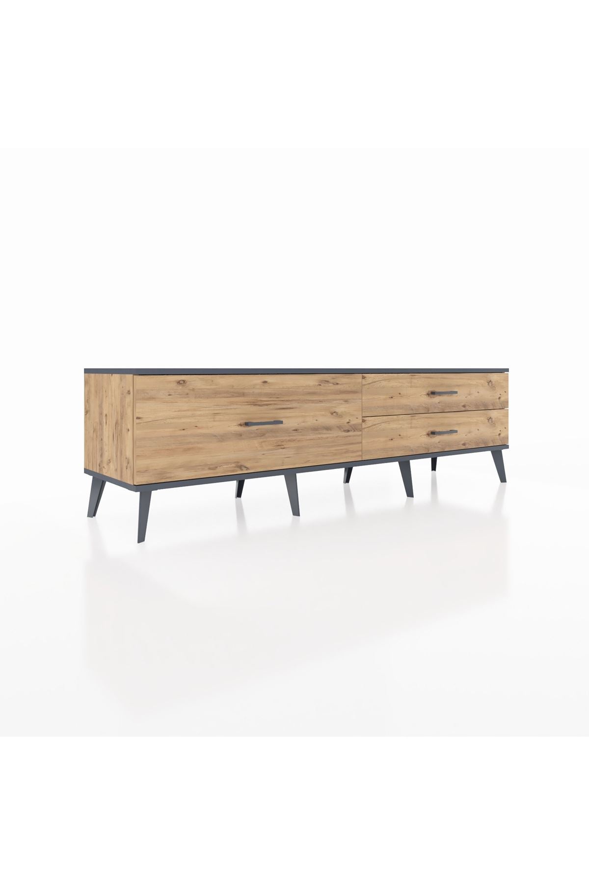 Hyperion TV Ünitesi 3 Çekmeceli  176x44x51 Çam-Antrasit/Çam