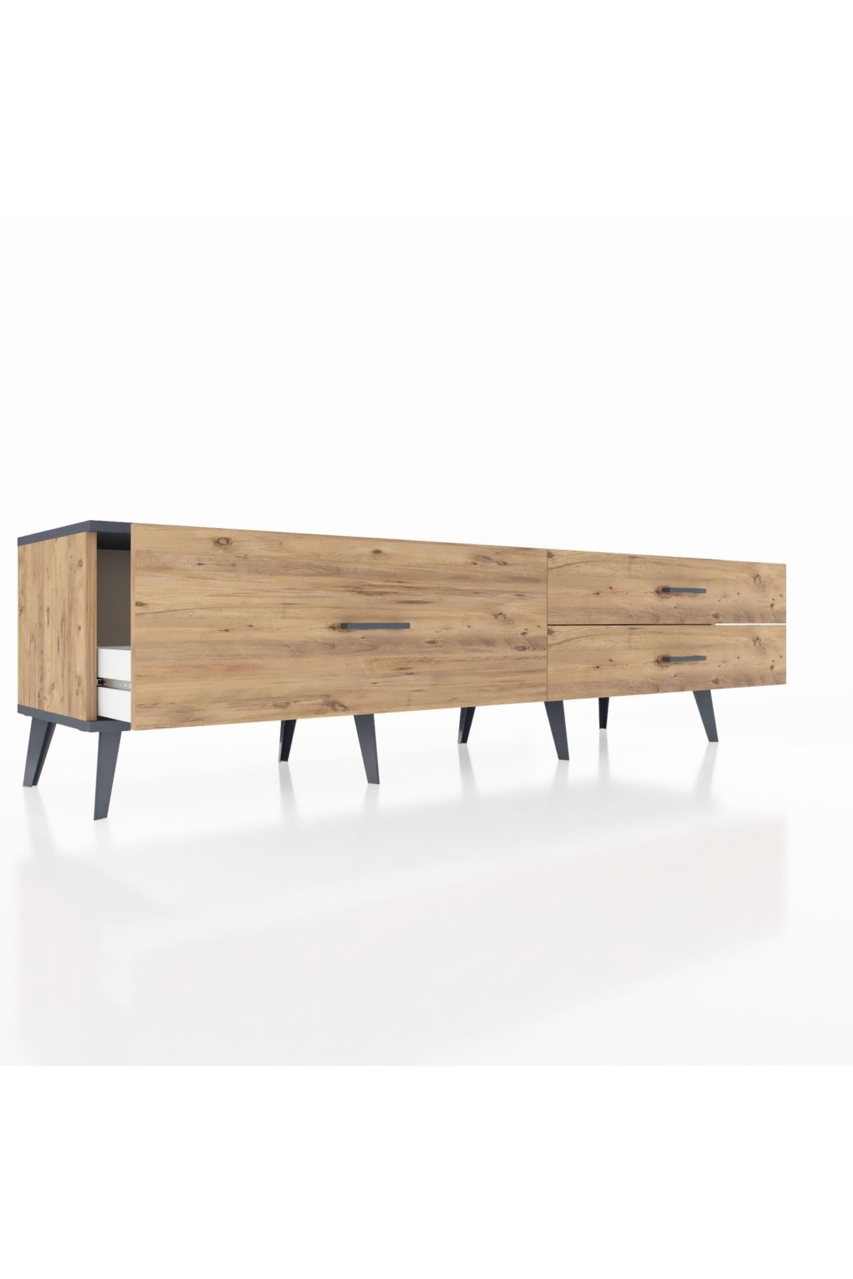 Hyperion TV Ünitesi 3 Çekmeceli  176x44x51 Çam-Antrasit/Çam