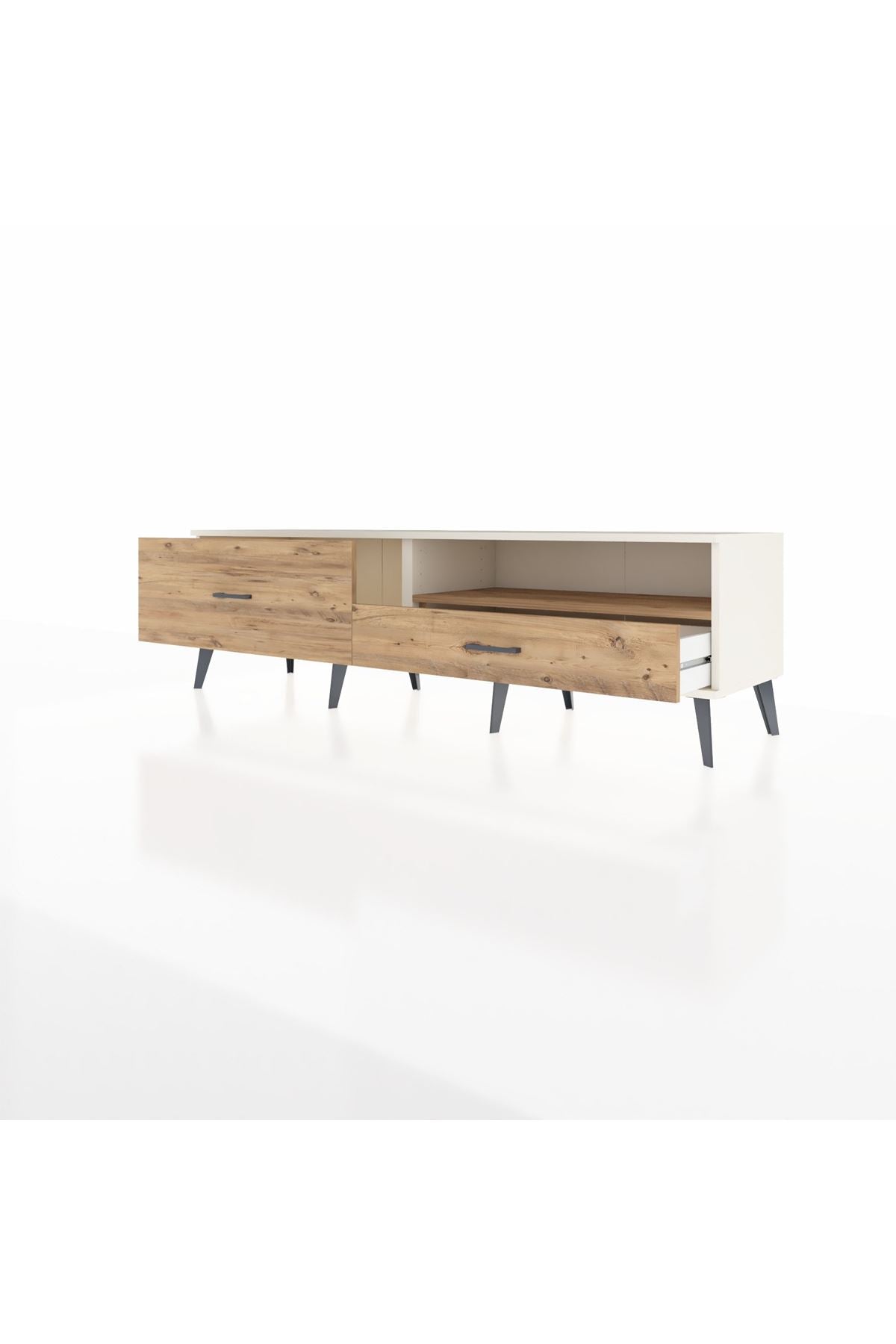 Hyperion TV Ünitesi Tek Raflı 2 Çekmeceli  176x44x51 Aytaşı-Çam/Çam