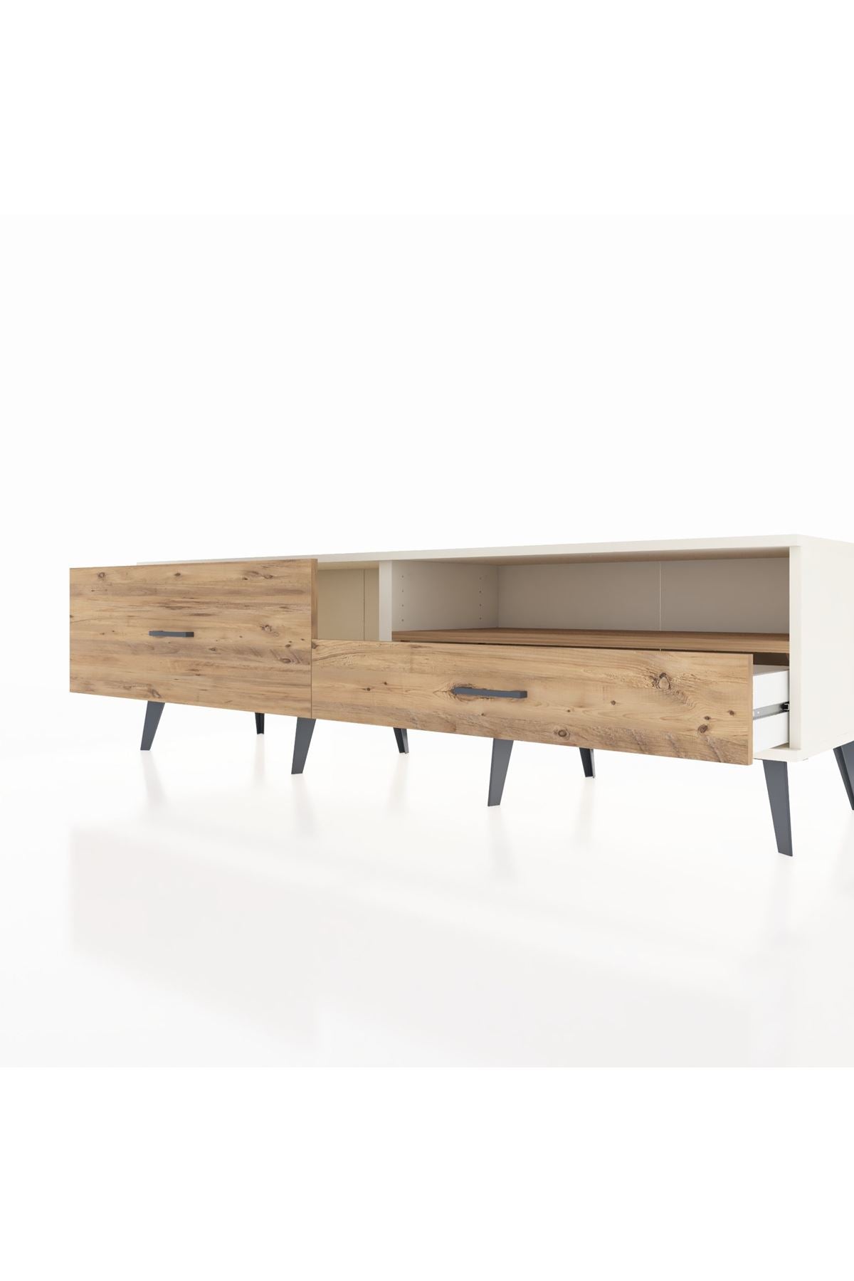 Hyperion TV Ünitesi Tek Raflı 2 Çekmeceli  176x44x51 Aytaşı-Çam/Çam