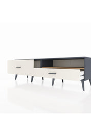 Hyperion TV Ünitesi Tek Raflı 2 Çekmeceli  176x44x51 Antrasit-Çam/Aytaşı