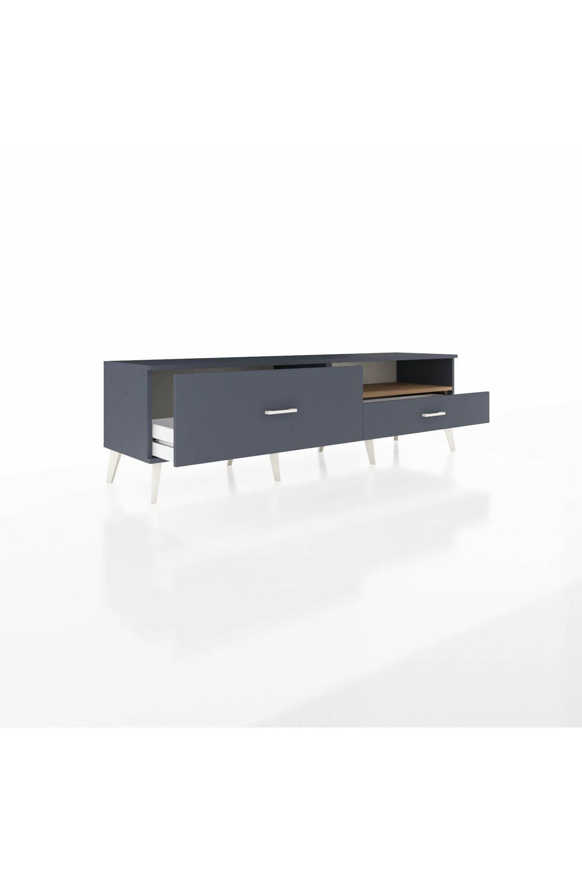 Hyperion TV Ünitesi Tek Raflı 2 Çekmeceli  176x44x51 Antrasit-Çam/Antrasit