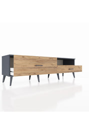 Hyperion TV Ünitesi Tek Raflı 2 Çekmeceli  176x44x51 Antrasit-Çam/Çam