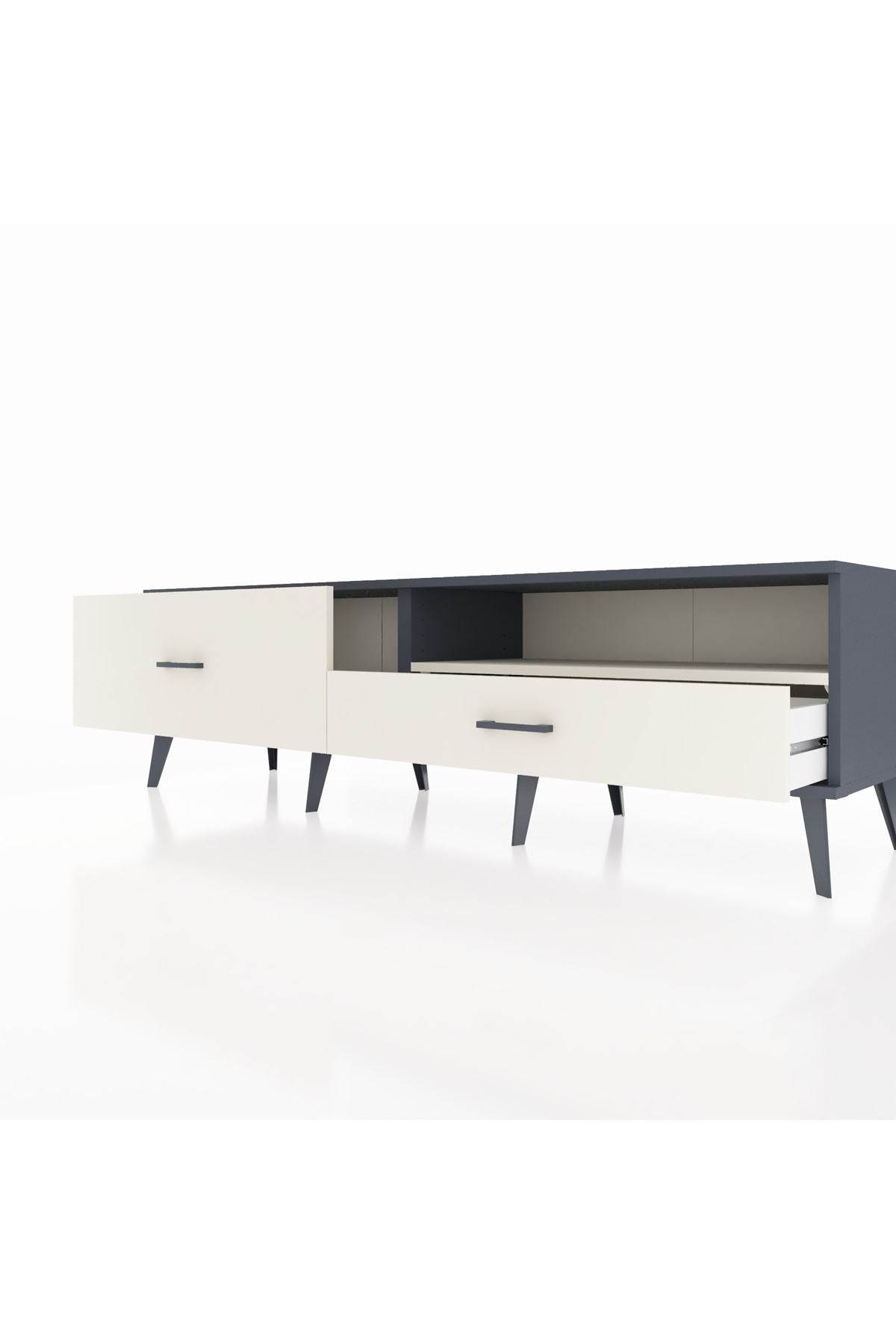 Hyperion TV Ünitesi Tek Raflı 2 Çekmeceli  176x44x51 Antrasit-Aytaşı/Aytaşı