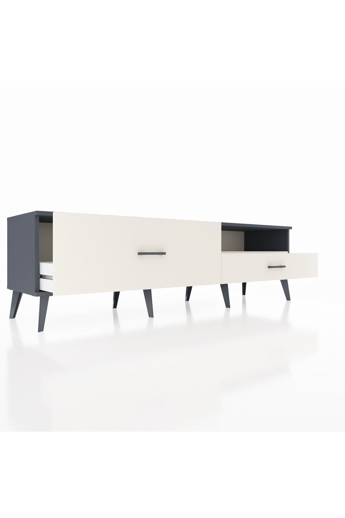 Hyperion TV Ünitesi Tek Raflı 2 Çekmeceli  176x44x51 Antrasit-Aytaşı/Aytaşı