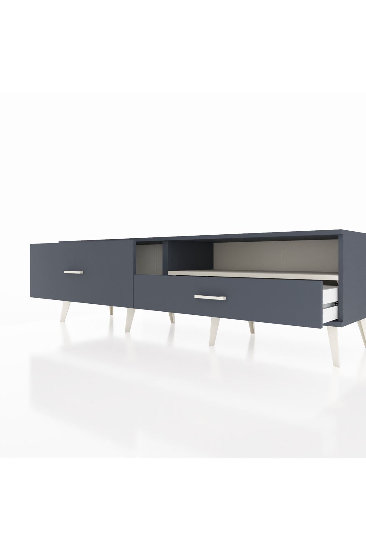 Hyperion TV Ünitesi Tek Raflı 2 Çekmeceli  176x44x51 Antrasit-Aytaşı/Antrasit