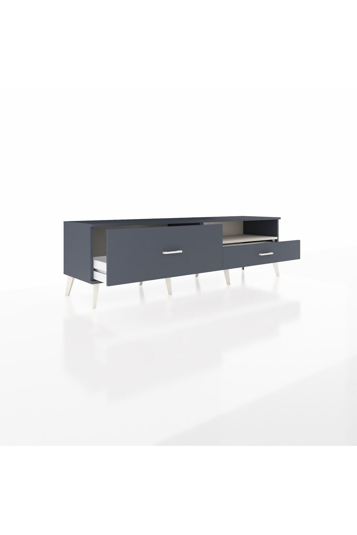 Hyperion TV Ünitesi Tek Raflı 2 Çekmeceli  176x44x51 Antrasit-Aytaşı/Antrasit