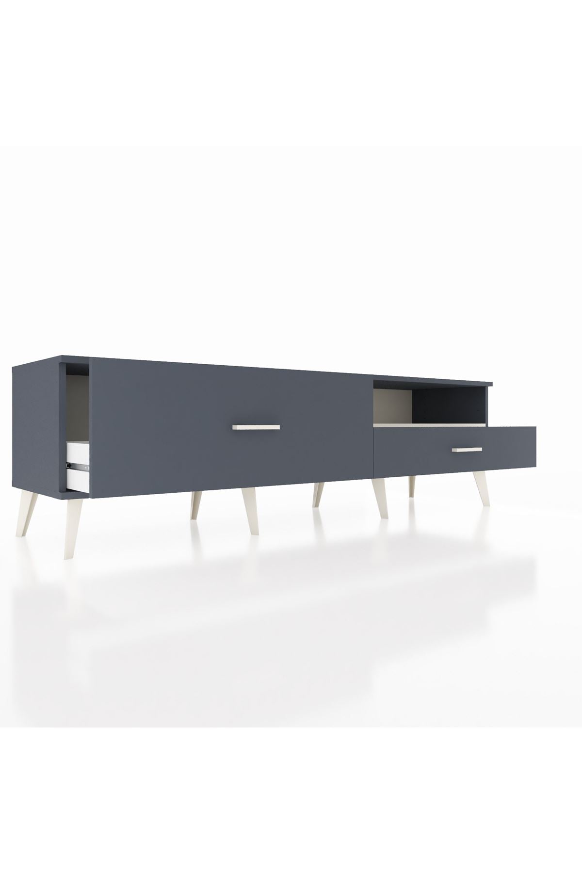 Hyperion TV Ünitesi Tek Raflı 2 Çekmeceli  176x44x51 Antrasit-Aytaşı/Antrasit