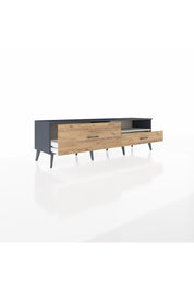 Hyperion TV Ünitesi Tek Raflı 2 Çekmeceli  176x44x51 Antrasit-Aytaşı/Çam