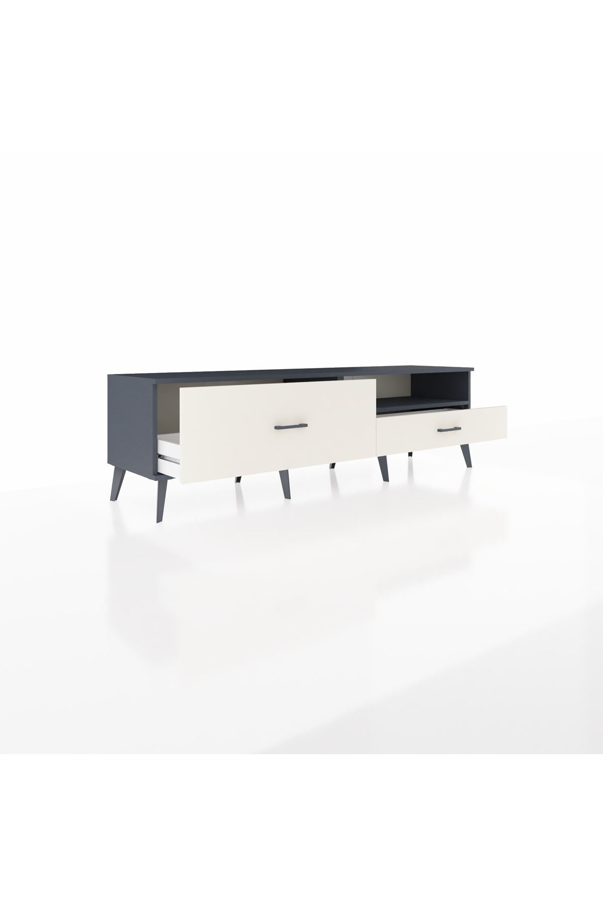 Hyperion TV Ünitesi Tek Raflı 2 Çekmeceli  176x44x51 Antrasit-Antrasit/Aytaşı