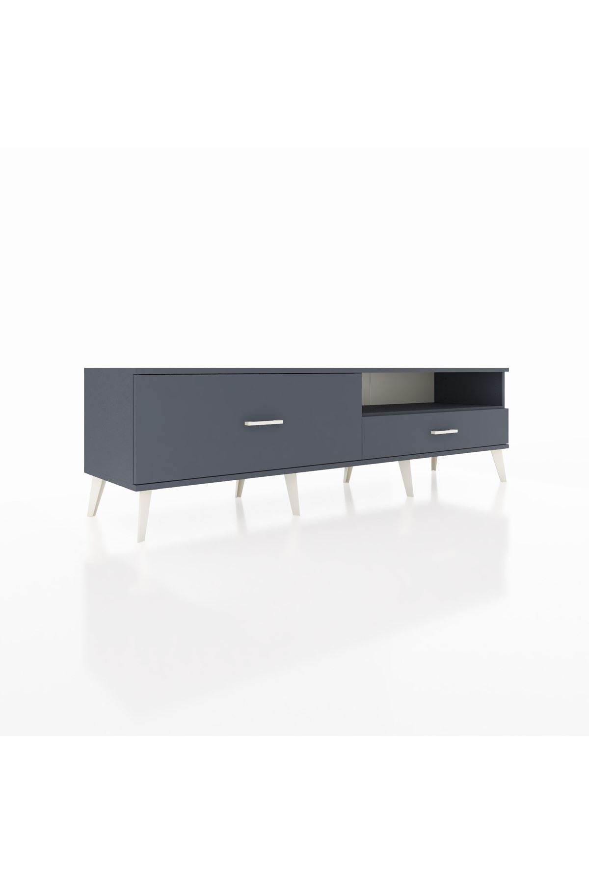 Hyperion TV Ünitesi Tek Raflı 2 Çekmeceli  176x44x51 Antrasit-Antrasit/Antrasit