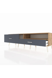 Hyperion TV Ünitesi Tek Raflı 2 Çekmeceli  176x44x51 Çam-Çam/Antrasit