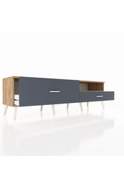 Hyperion TV Ünitesi Tek Raflı 2 Çekmeceli  176x44x51 Çam-Çam/Antrasit