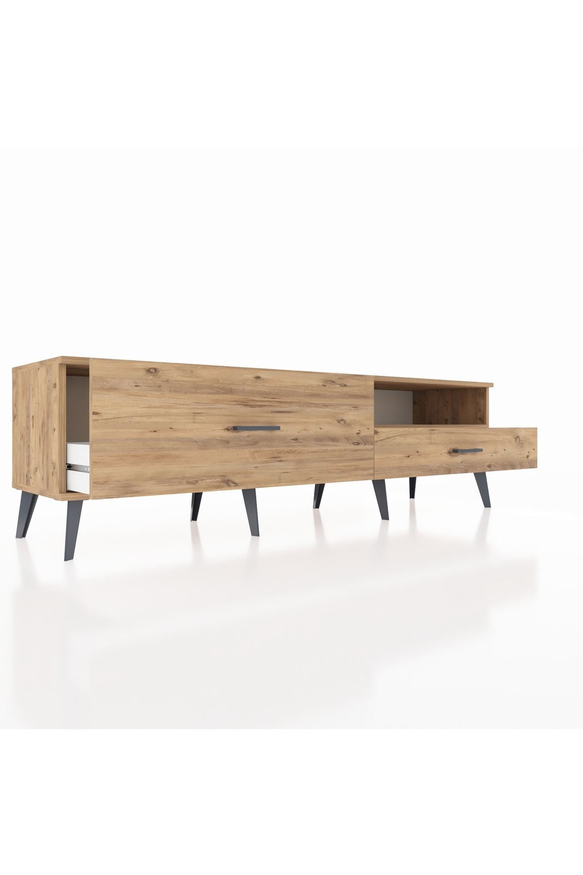 Hyperion TV Ünitesi Tek Raflı 2 Çekmeceli  176x44x51 Çam-Çam/Çam