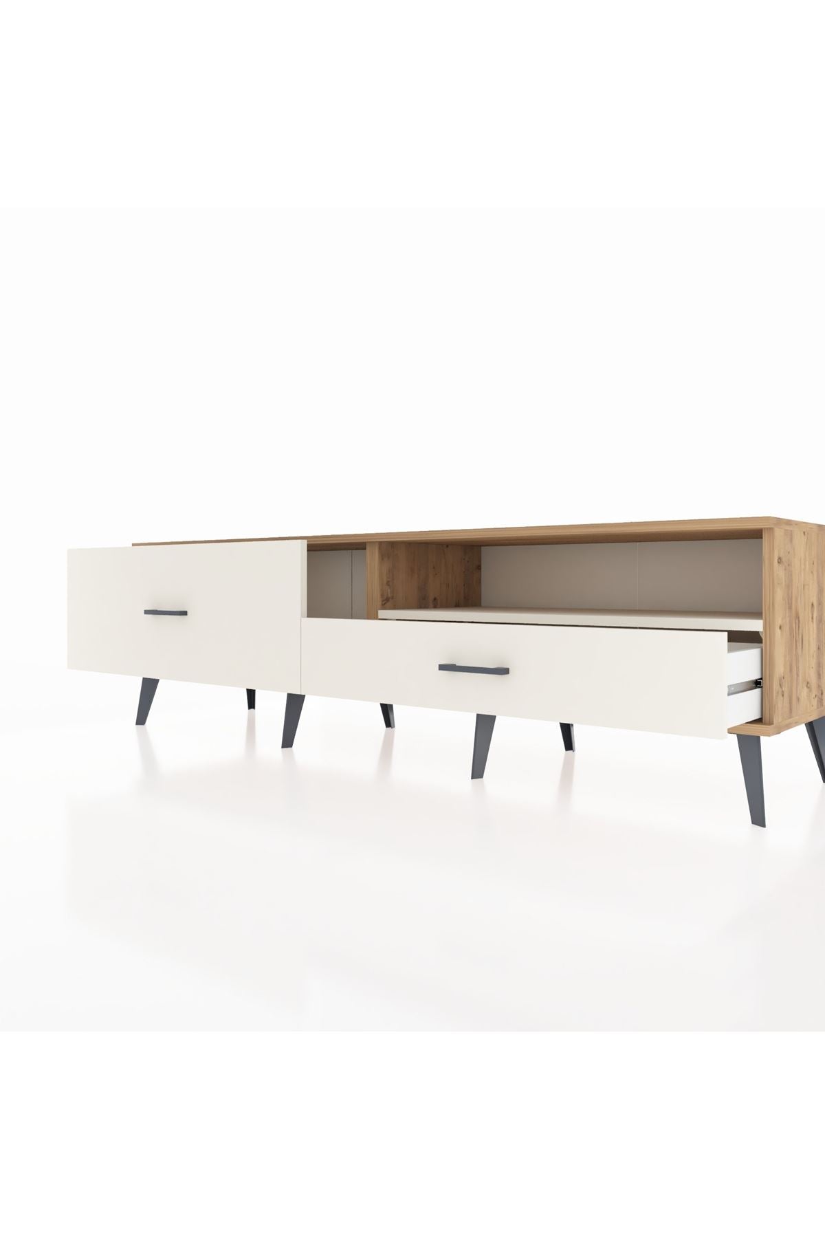 Hyperion TV Ünitesi Tek Raflı 2 Çekmeceli  176x44x51 Çam-Aytaşı/Aytaşı