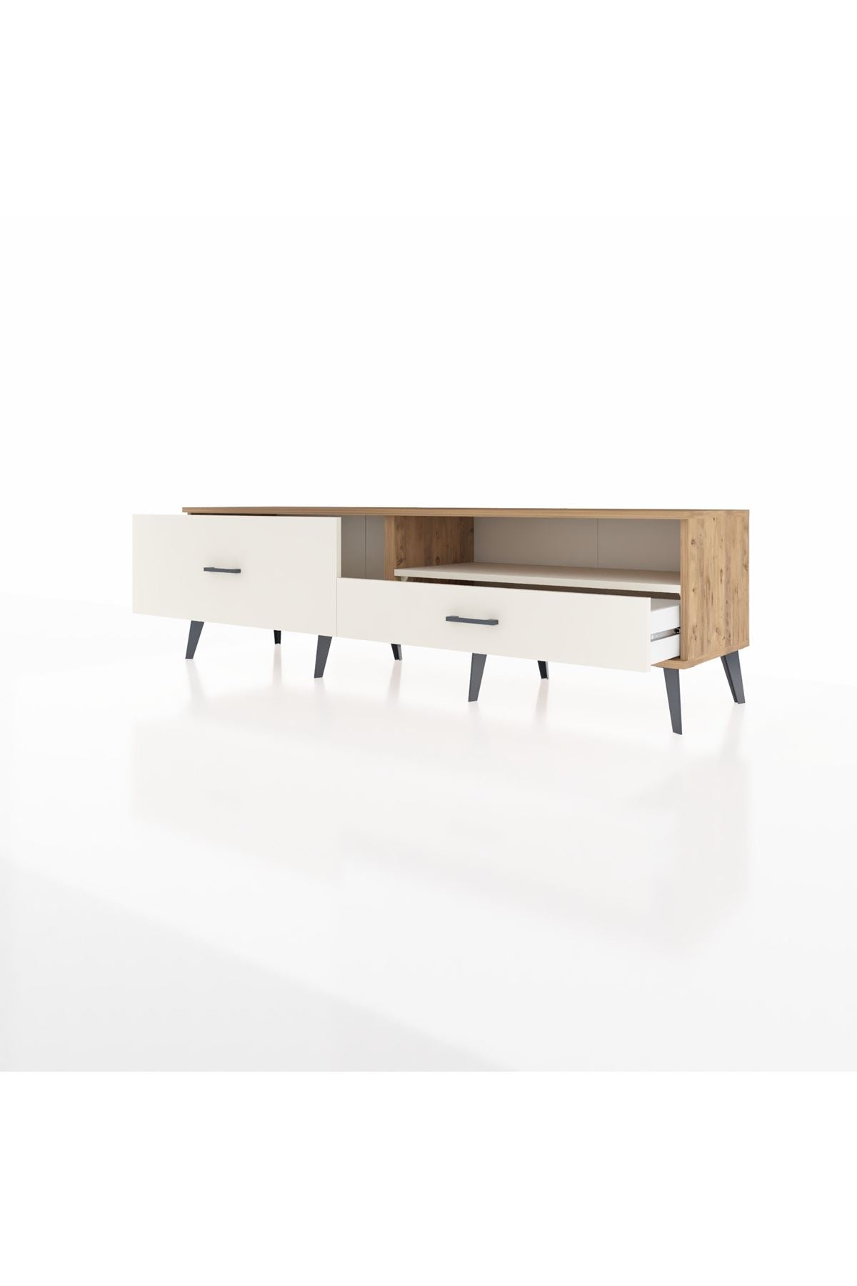 Hyperion TV Ünitesi Tek Raflı 2 Çekmeceli  176x44x51 Çam-Aytaşı/Aytaşı