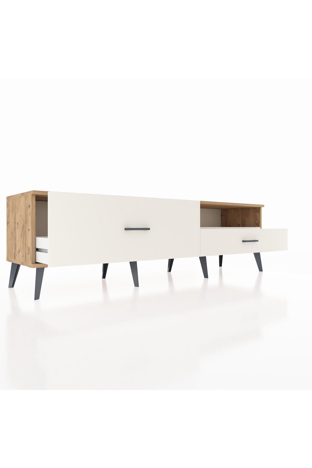 Hyperion TV Ünitesi Tek Raflı 2 Çekmeceli  176x44x51 Çam-Aytaşı/Aytaşı