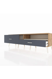 Hyperion TV Ünitesi Tek Raflı 2 Çekmeceli  176x44x51 Çam-Aytaşı/Antrasit