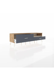 Hyperion TV Ünitesi Tek Raflı 2 Çekmeceli  176x44x51 Çam-Aytaşı/Antrasit