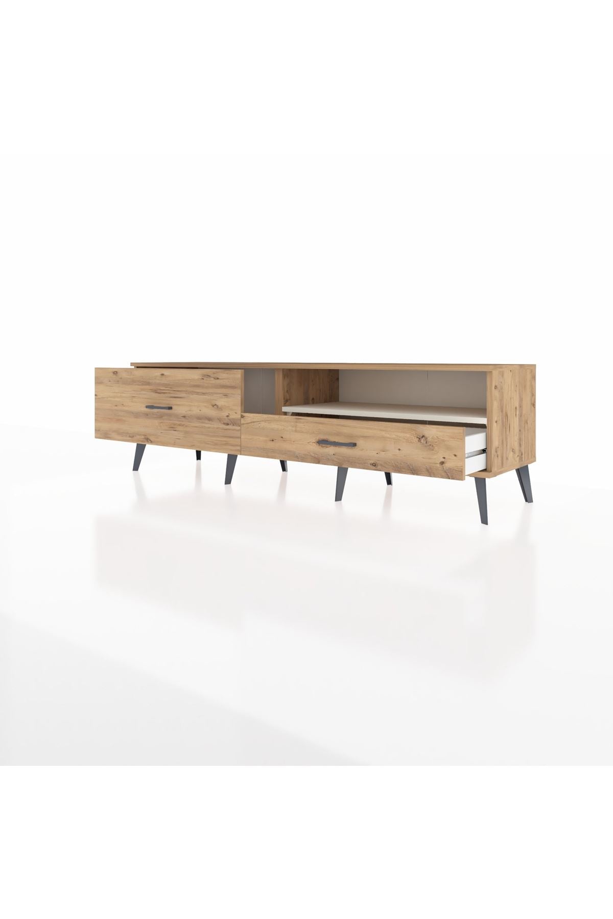 Hyperion TV Ünitesi Tek Raflı 2 Çekmeceli  176x44x51 Çam-Aytaşı/Çam