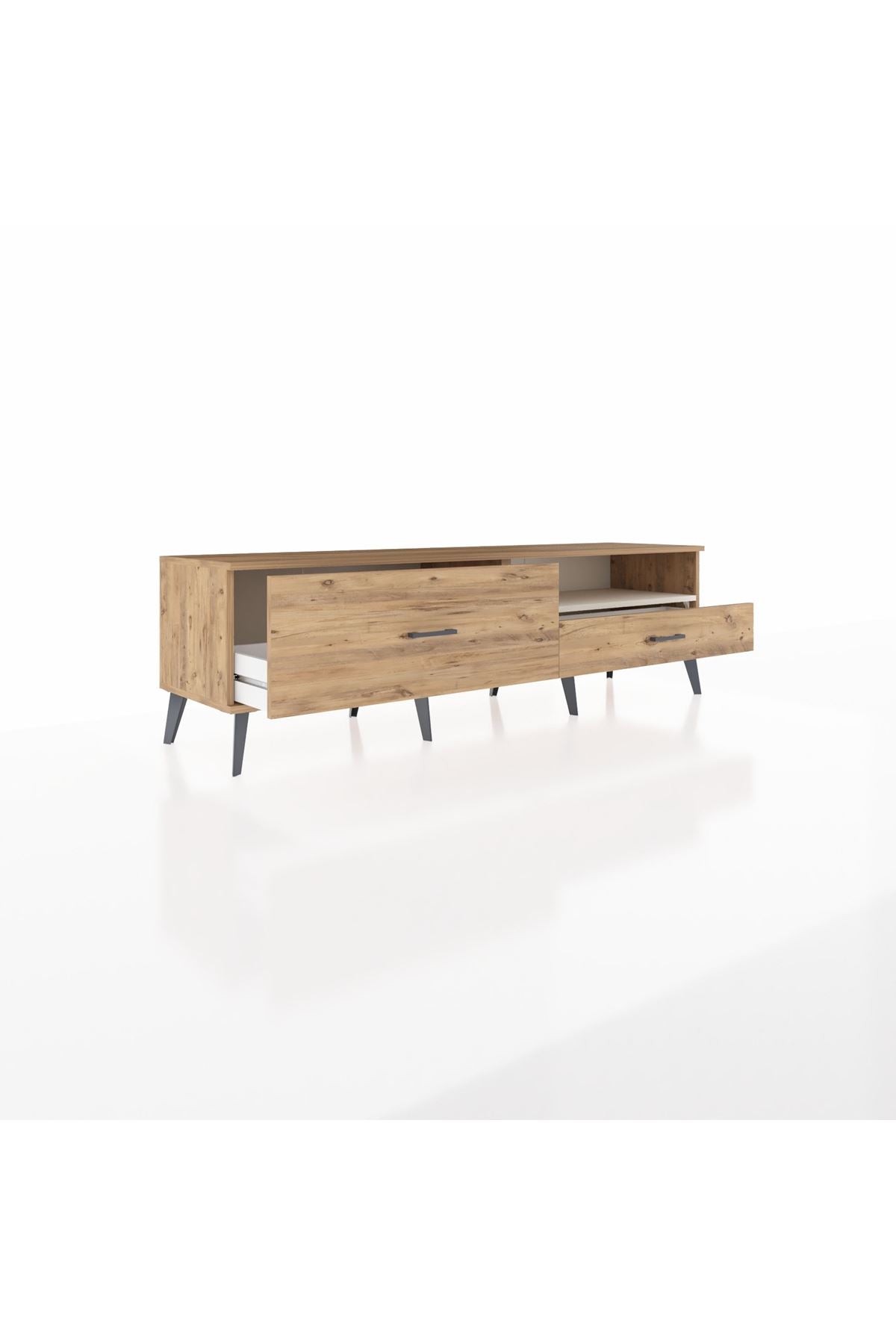 Hyperion TV Ünitesi Tek Raflı 2 Çekmeceli  176x44x51 Çam-Aytaşı/Çam