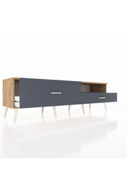 Hyperion TV Ünitesi Tek Raflı 2 Çekmeceli  176x44x51 Çam-Antrasit/Antrasit