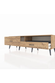 Hyperion TV Ünitesi Tek Raflı 2 Çekmeceli  176x44x51 Çam-Antrasit/Çam
