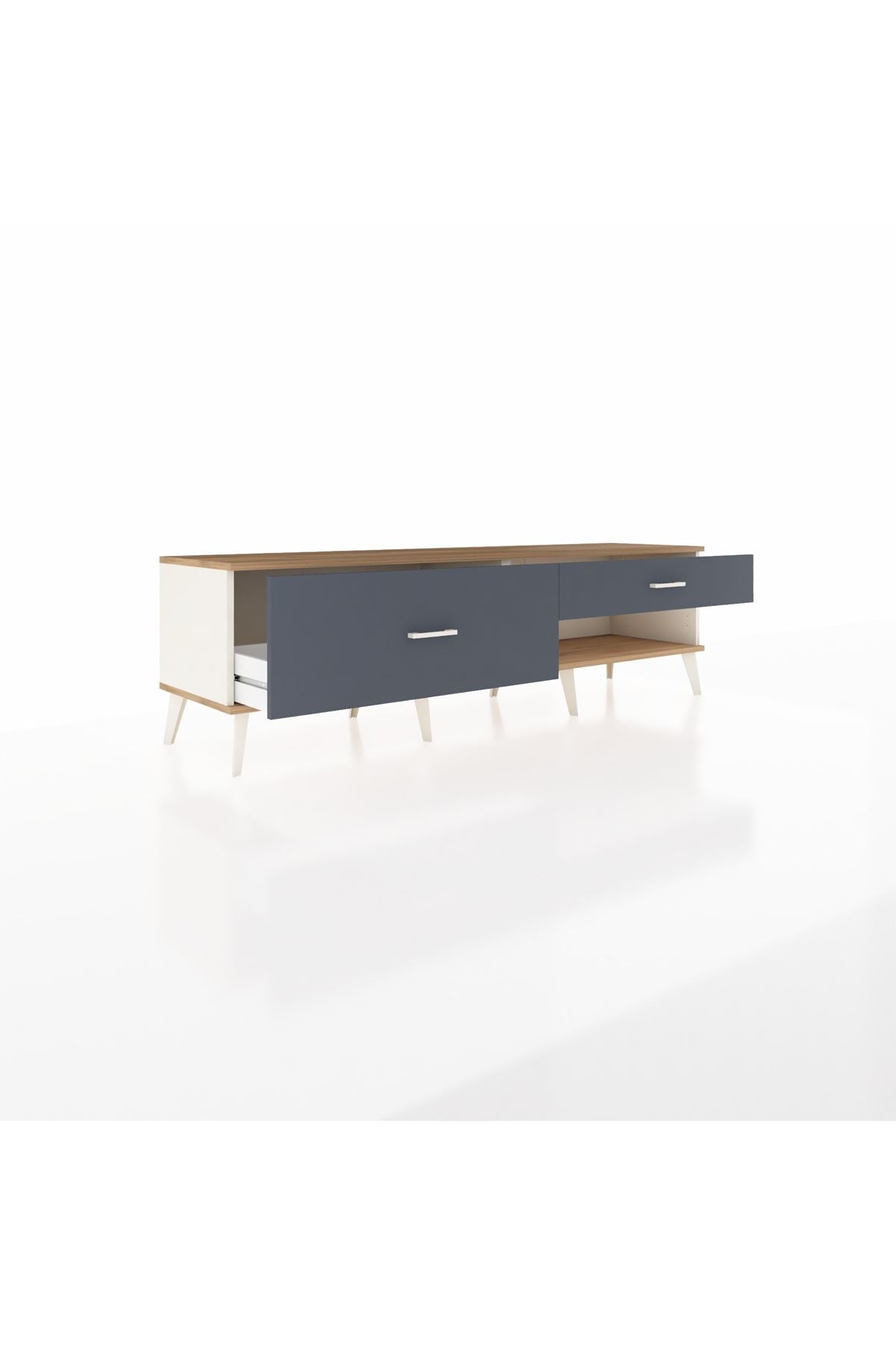 Hyperion TV Ünitesi 2 Çekmeceli  176x44x51 Aytaşı-Çam/Antrasit