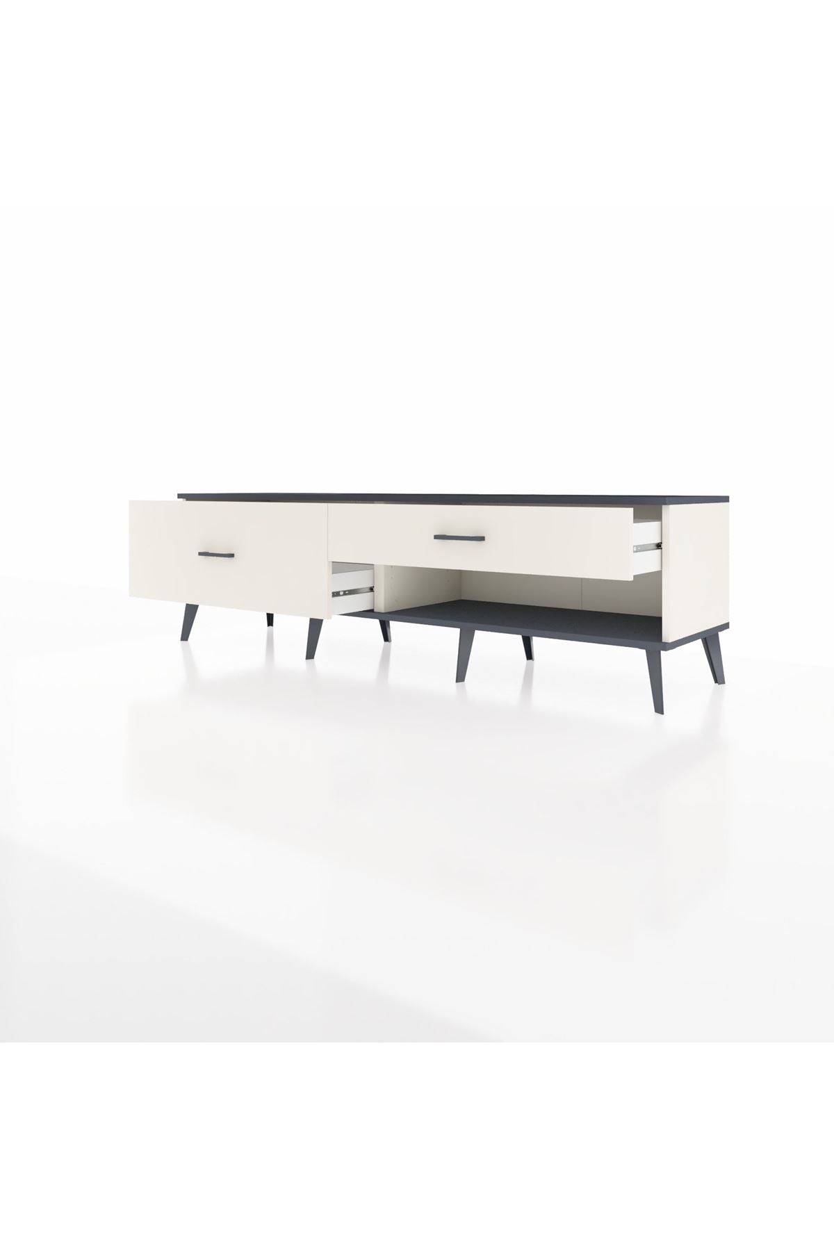 Hyperion TV Ünitesi 2 Çekmeceli  176x44x51 Aytaşı-Antrasit/Aytaşı