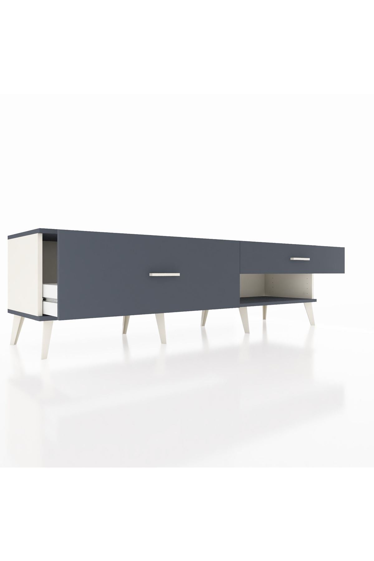 Hyperion TV Ünitesi 2 Çekmeceli  176x44x51 Aytaşı-Antrasit/Antrasit