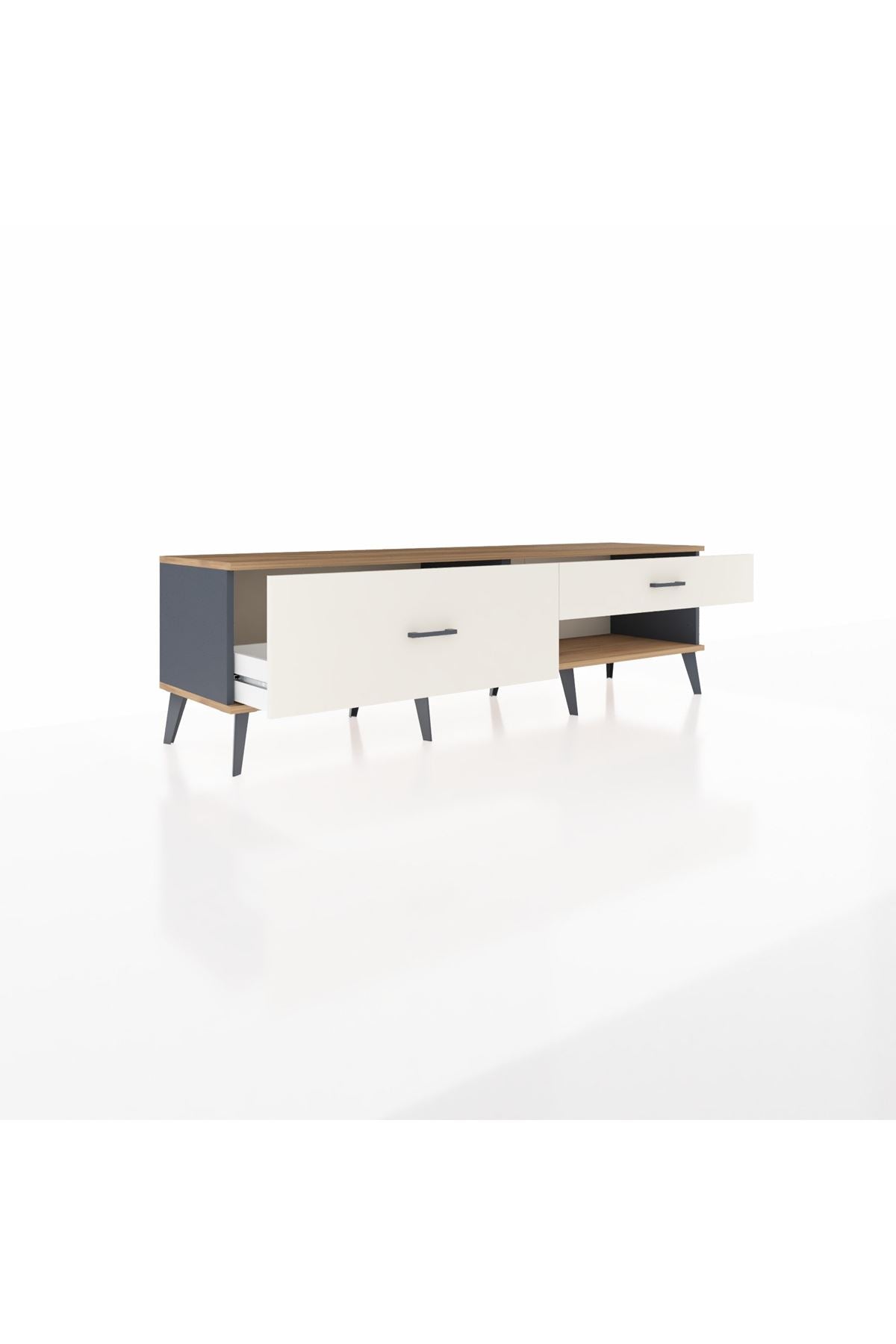 Hyperion TV Ünitesi 2 Çekmeceli  176x44x51 Antrasit-Çam/Aytaşı