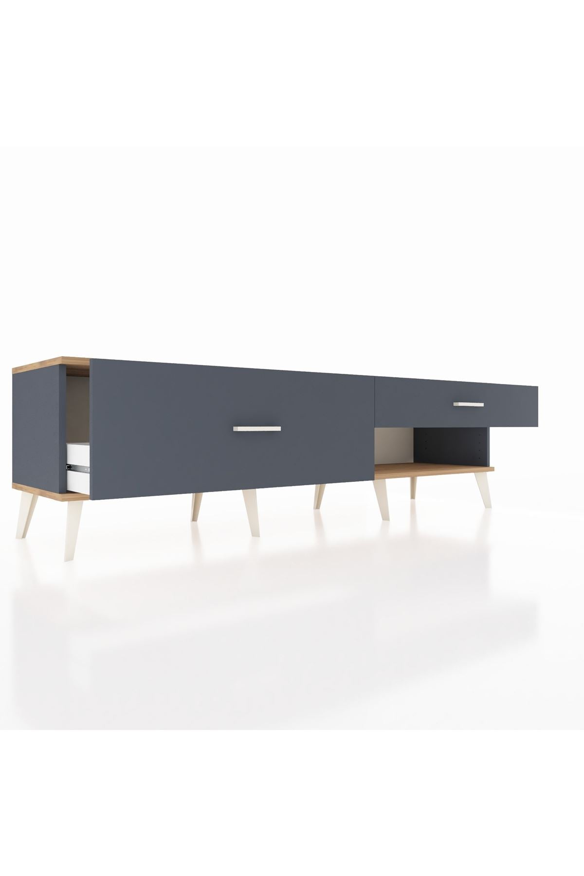 Hyperion TV Ünitesi 2 Çekmeceli  176x44x51 Antrasit-Çam/Antrasit