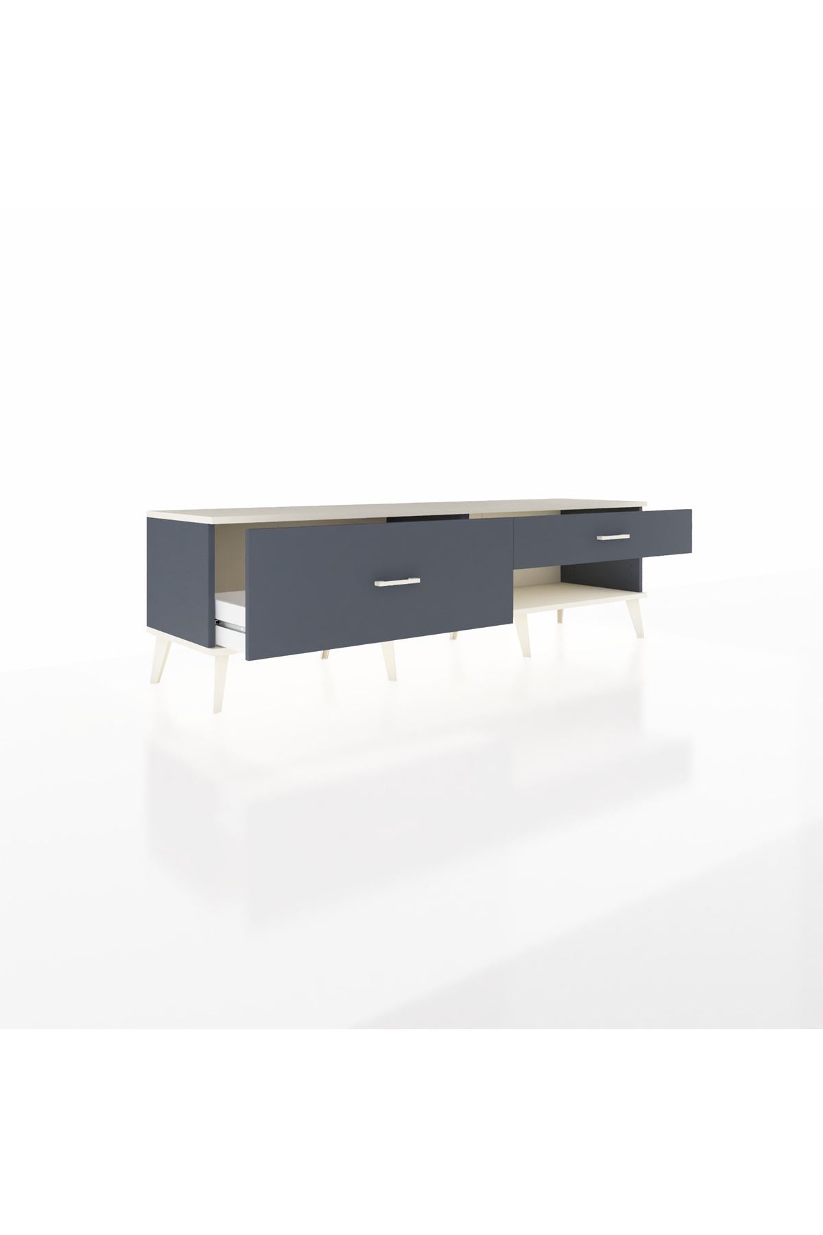 Hyperion TV Ünitesi 2 Çekmeceli  176x44x51 Antrasit-Aytaşı/Antrasit