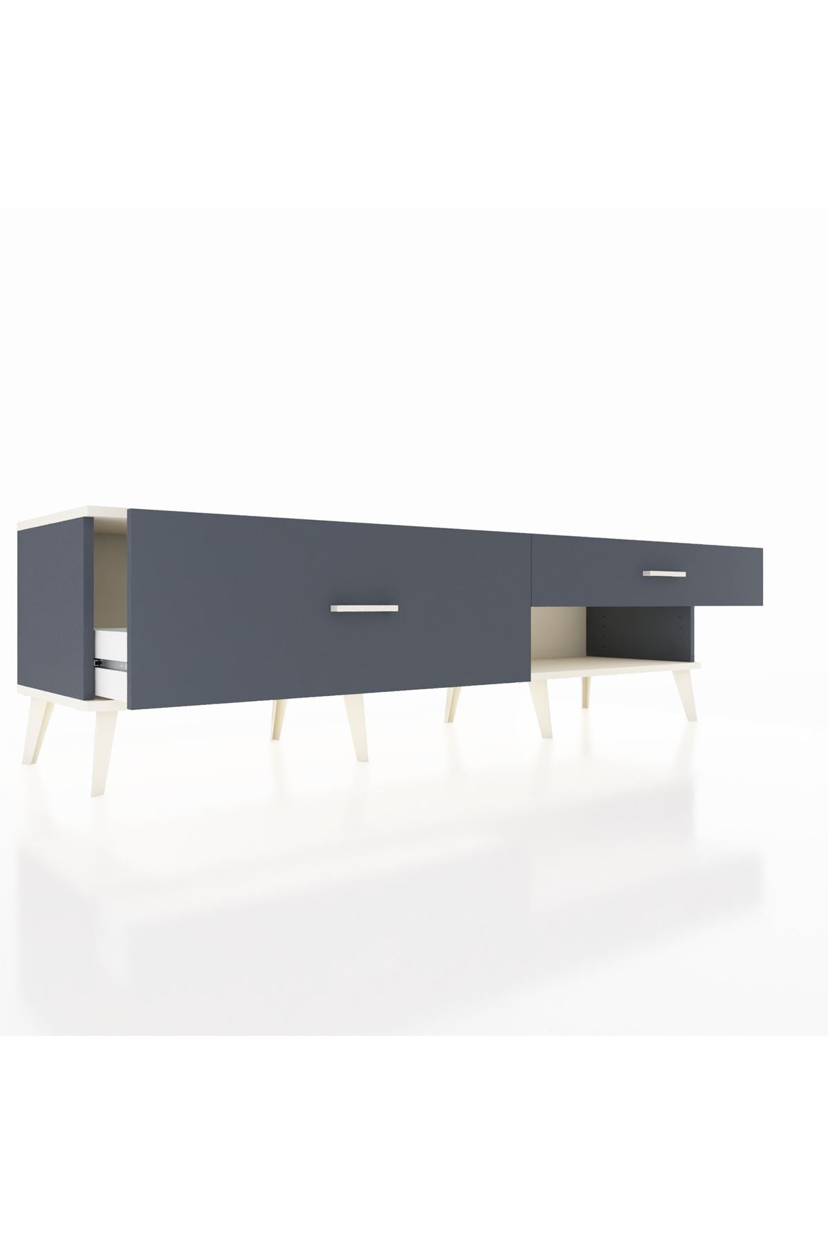 Hyperion TV Ünitesi 2 Çekmeceli  176x44x51 Antrasit-Aytaşı/Antrasit