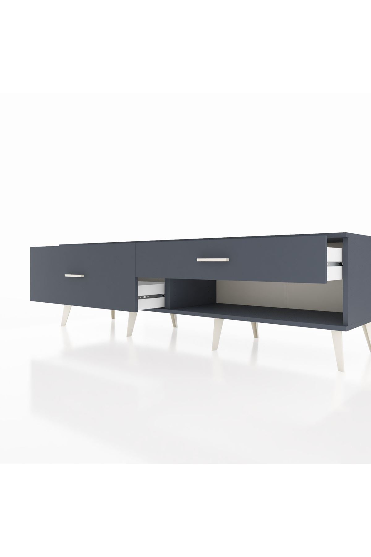 Hyperion TV Ünitesi 2 Çekmeceli  176x44x51 Antrasit-Antrasit/Antrasit