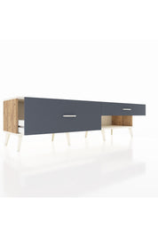 Hyperion TV Ünitesi 2 Çekmeceli  176x44x51 Çam-Aytaşı/Antrasit