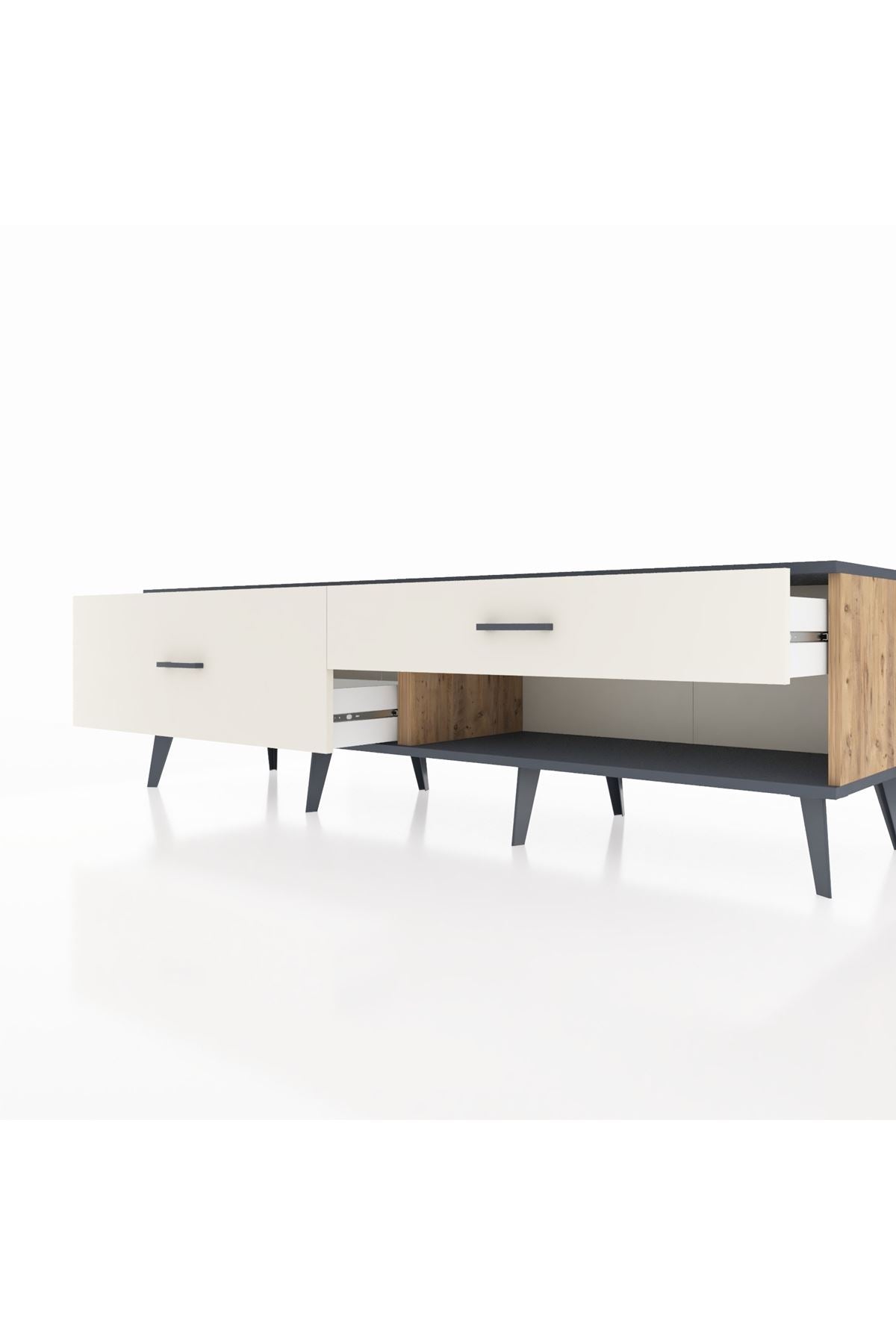 Hyperion TV Ünitesi 2 Çekmeceli  176x44x51 Çam-Antrasit/Aytaşı