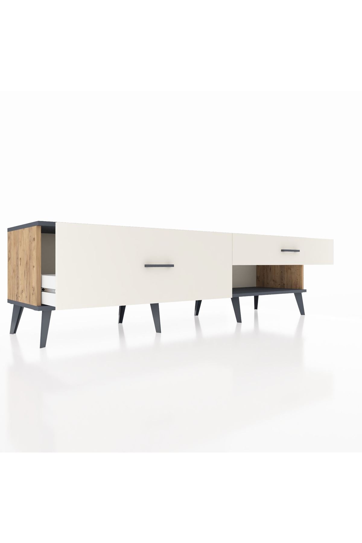 Hyperion TV Ünitesi 2 Çekmeceli  176x44x51 Çam-Antrasit/Aytaşı