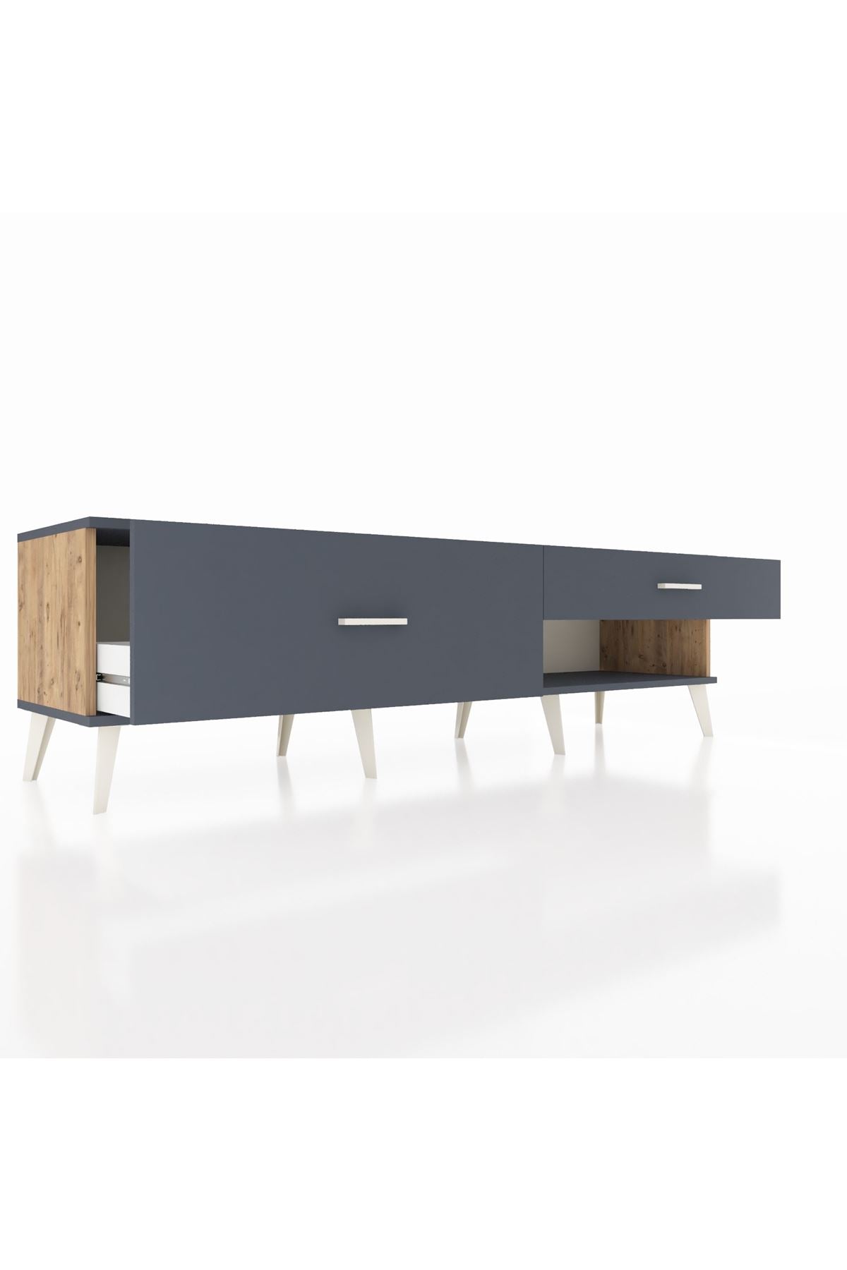 Hyperion TV Ünitesi 2 Çekmeceli  176x44x51 Çam-Antrasit/Antrasit