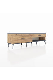 Hyperion TV Ünitesi 2 Çekmeceli  176x44x51 Çam-Antrasit/Çam