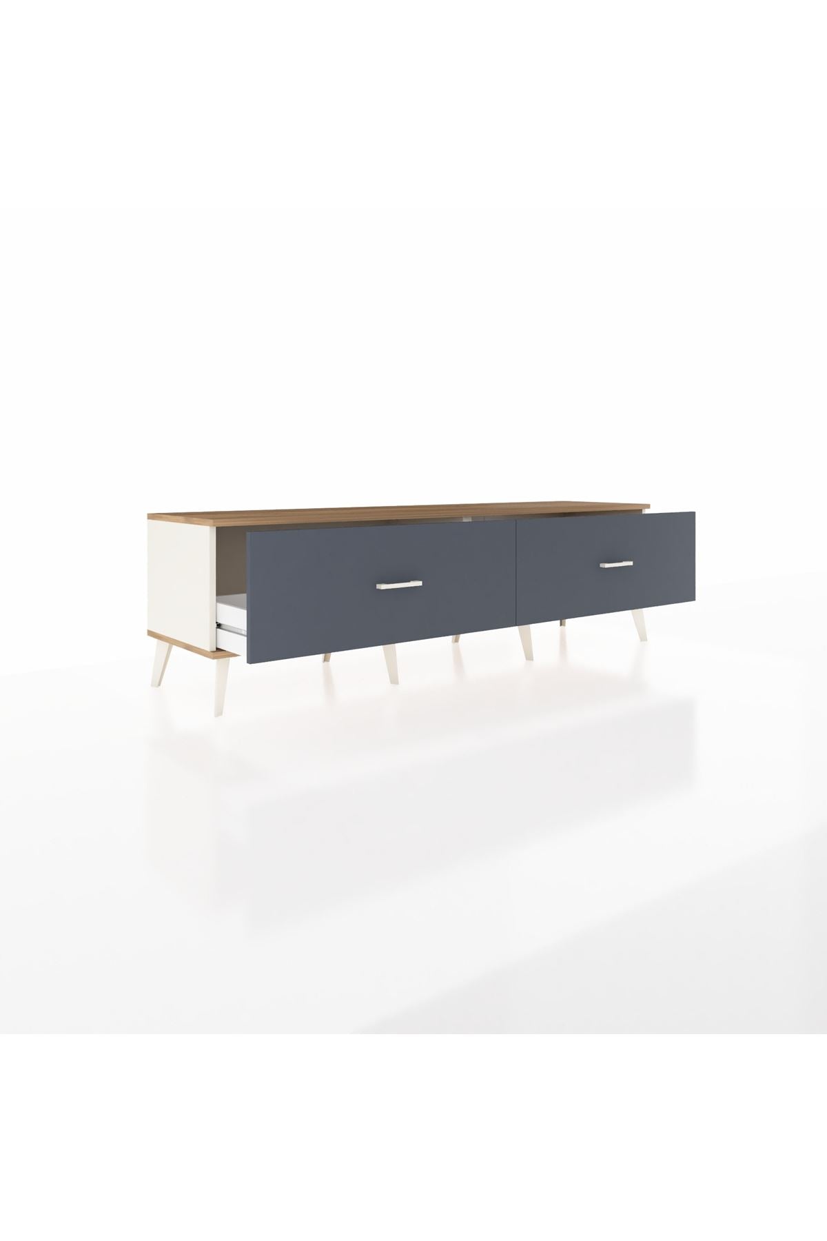 Hyperion TV Ünitesi 2 Çekmeceli  176x44x51 Aytaşı-Çam/Antrasit