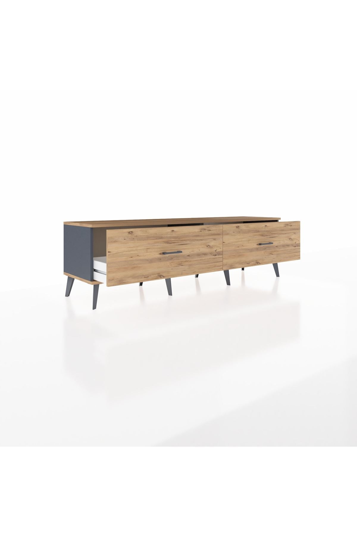 Hyperion TV Ünitesi 2 Çekmeceli  176x44x51 Antrasit-Çam/Çam