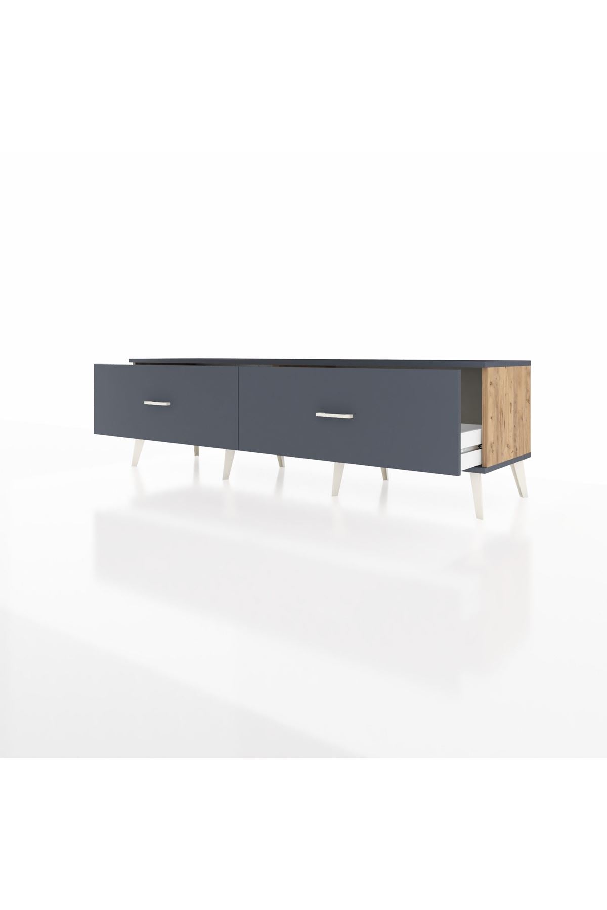 Hyperion TV Ünitesi 2 Çekmeceli  176x44x51 Çam-Antrasit/Antrasit