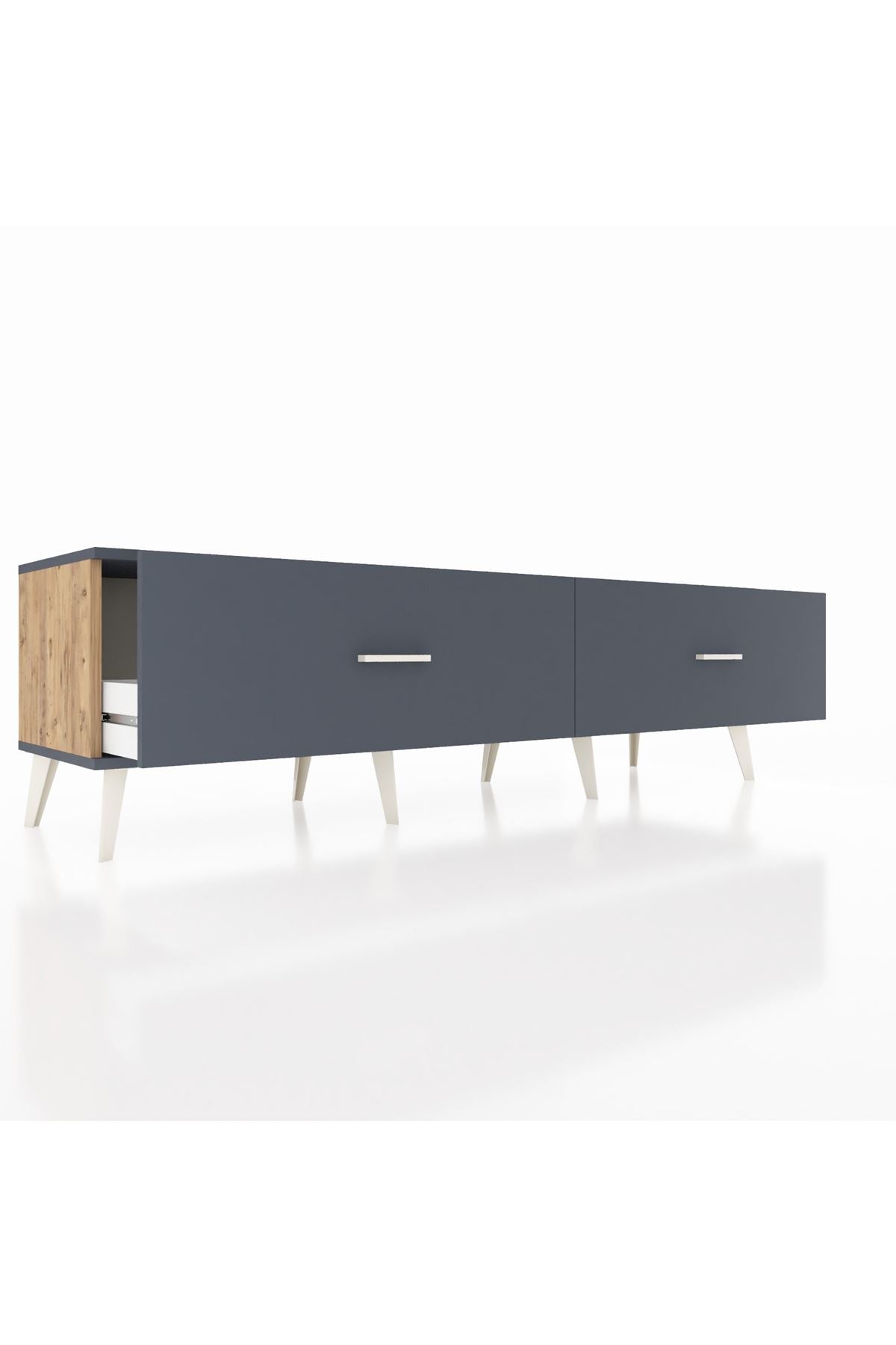 Hyperion TV Ünitesi 2 Çekmeceli  176x44x51 Çam-Antrasit/Antrasit