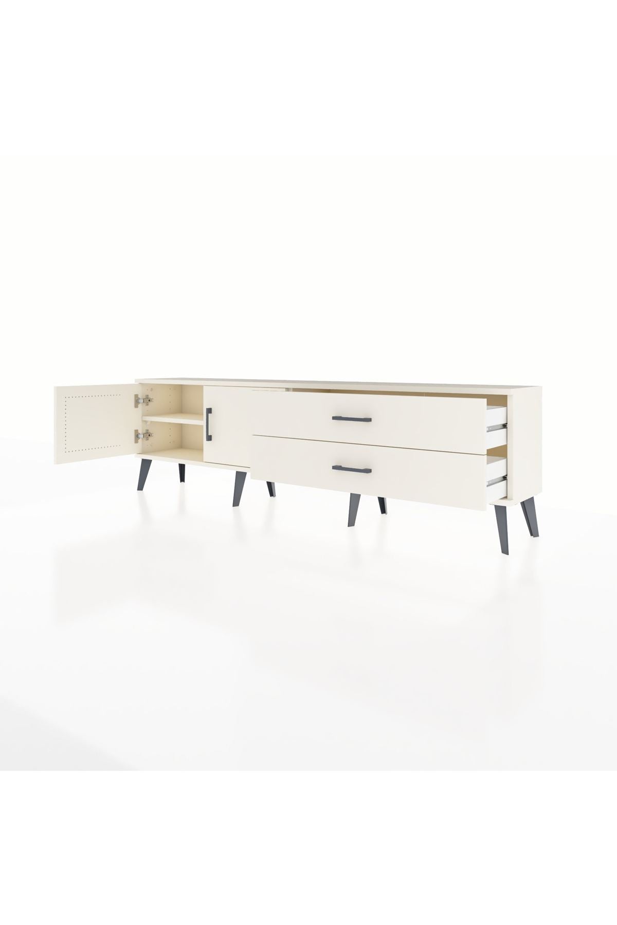 Arges TV Ünitesi Tek Raflı 2 Çekmeceli 2 Kapaklı 176x30x51 Aytaşı-Aytaşı/Aytaşı