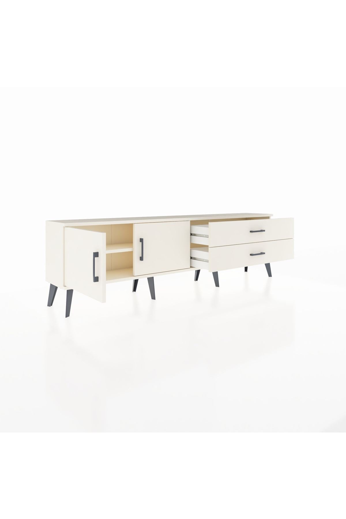 Arges TV Ünitesi Tek Raflı 2 Çekmeceli 2 Kapaklı 176x30x51 Aytaşı-Aytaşı/Aytaşı